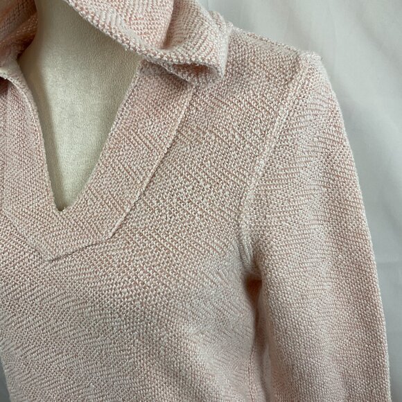 Faherty Hooded Top S Pale Pink Long Sleeve V-Neck Kangaroo Pocket - Picture 5 of 11